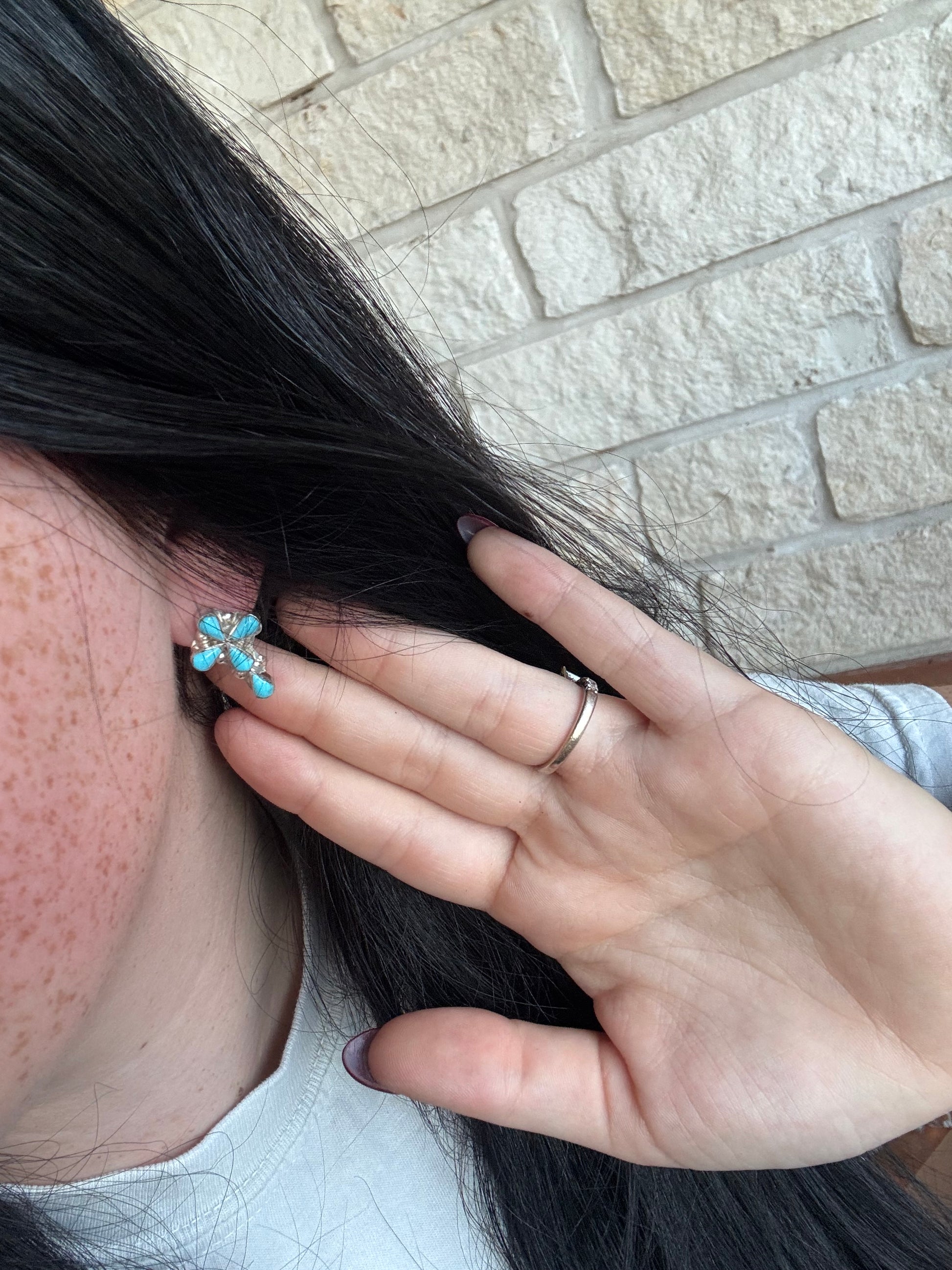 Pino Yunie Zuni Cross Earrings