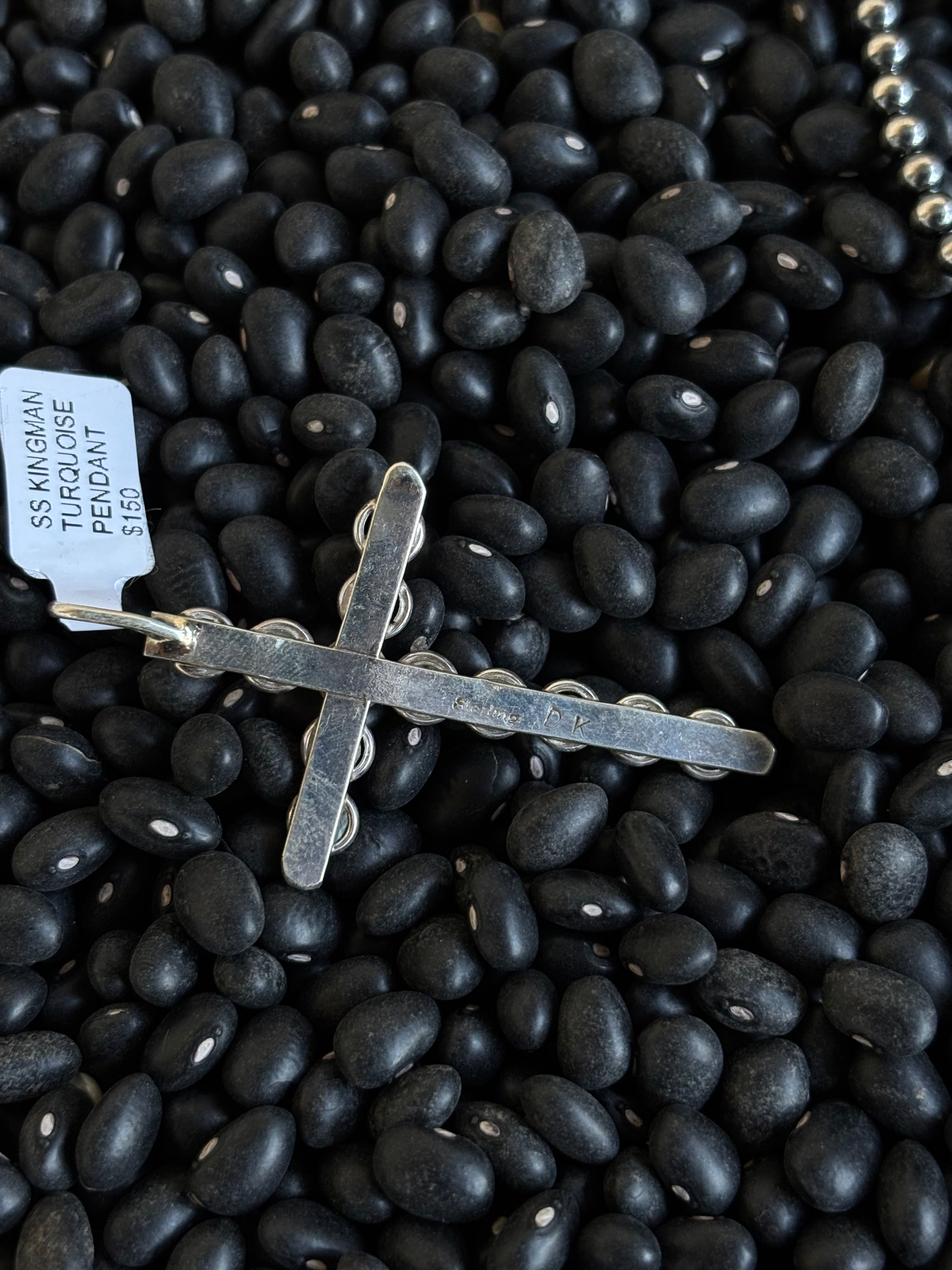 David Kaamasee Kingman Cross Pendant