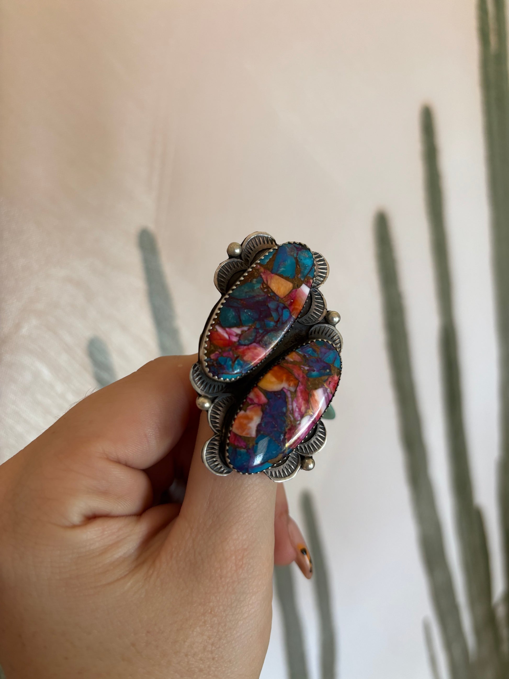 Tia Long Pink Dhalia Adjustable Ring