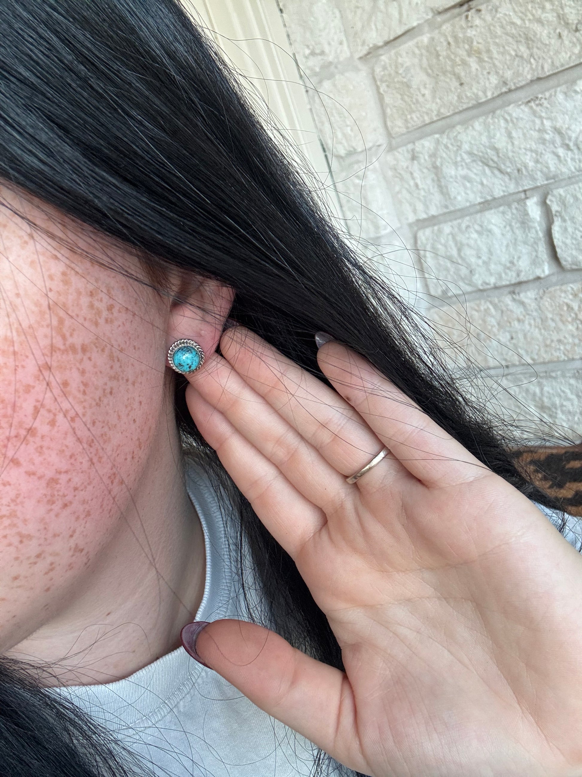 Esther White Turquoise Creek Studs