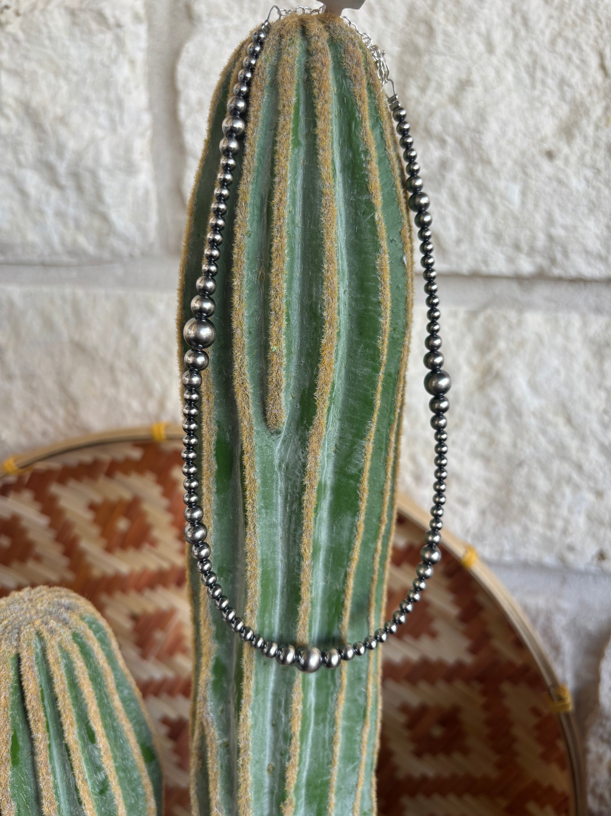 Graduated Sterling Silver Pearl Necklace