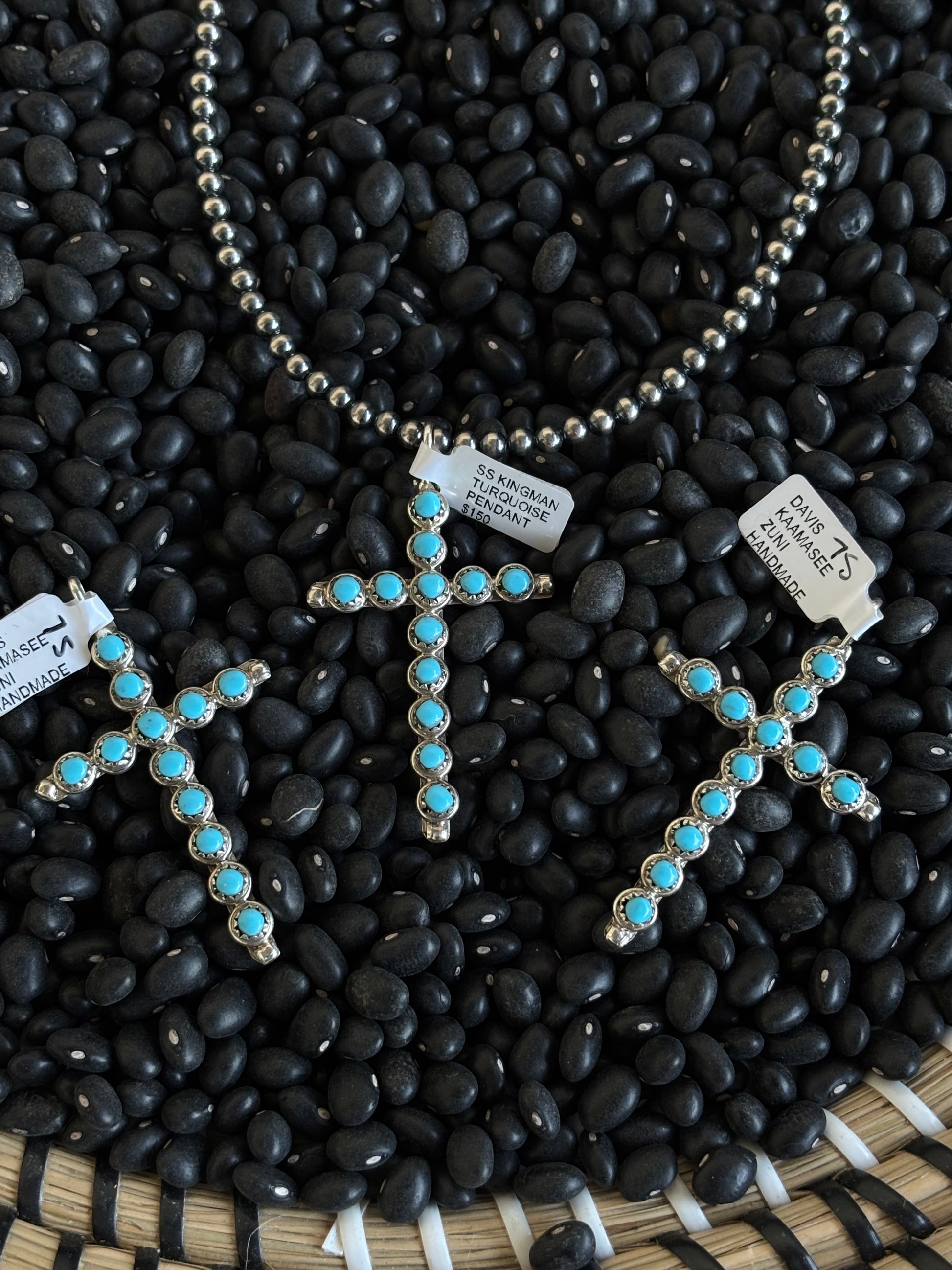 David Kaamasee Kingman Cross Pendant