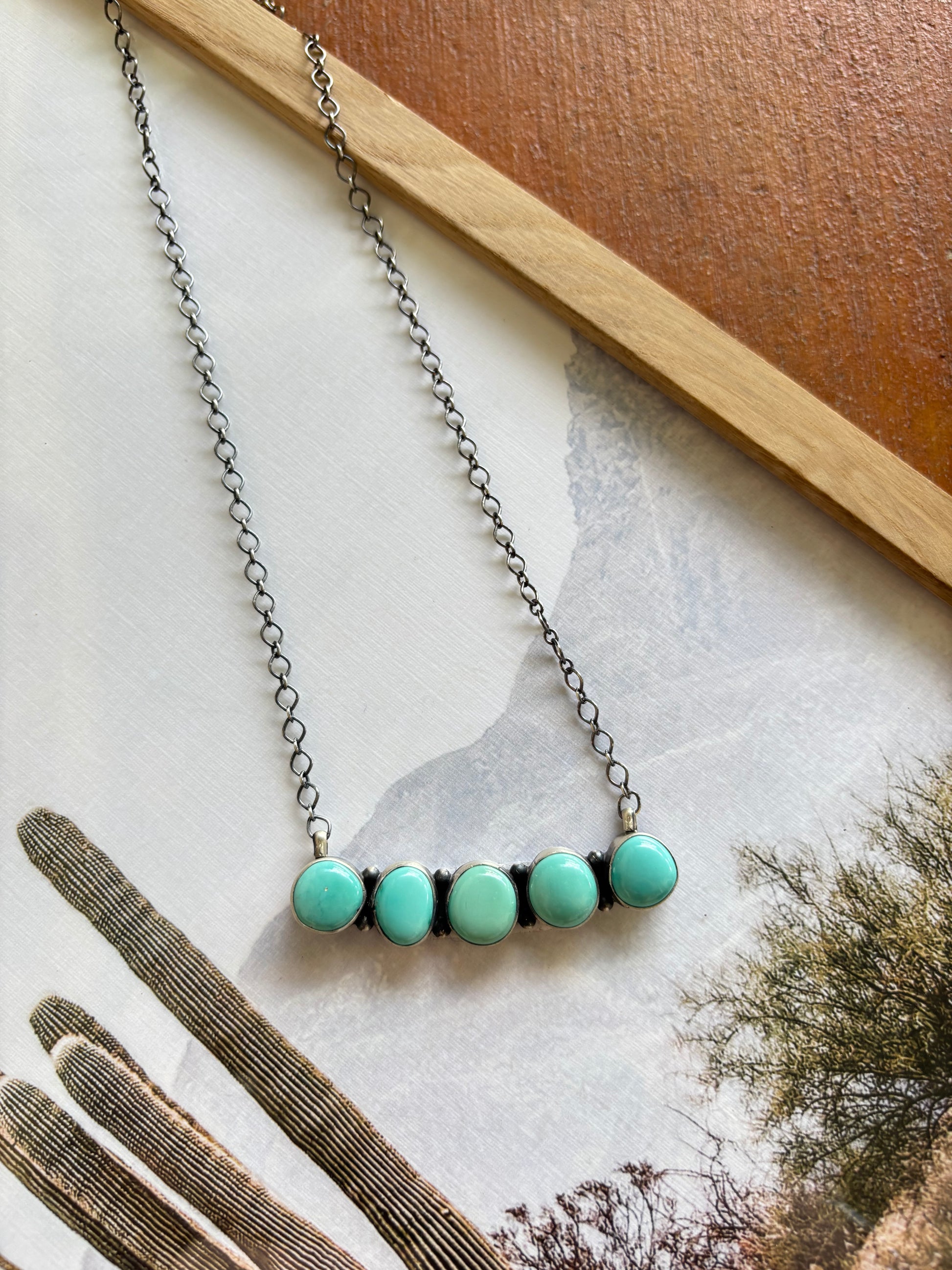 Antionette Mart Kingman Bar Necklace