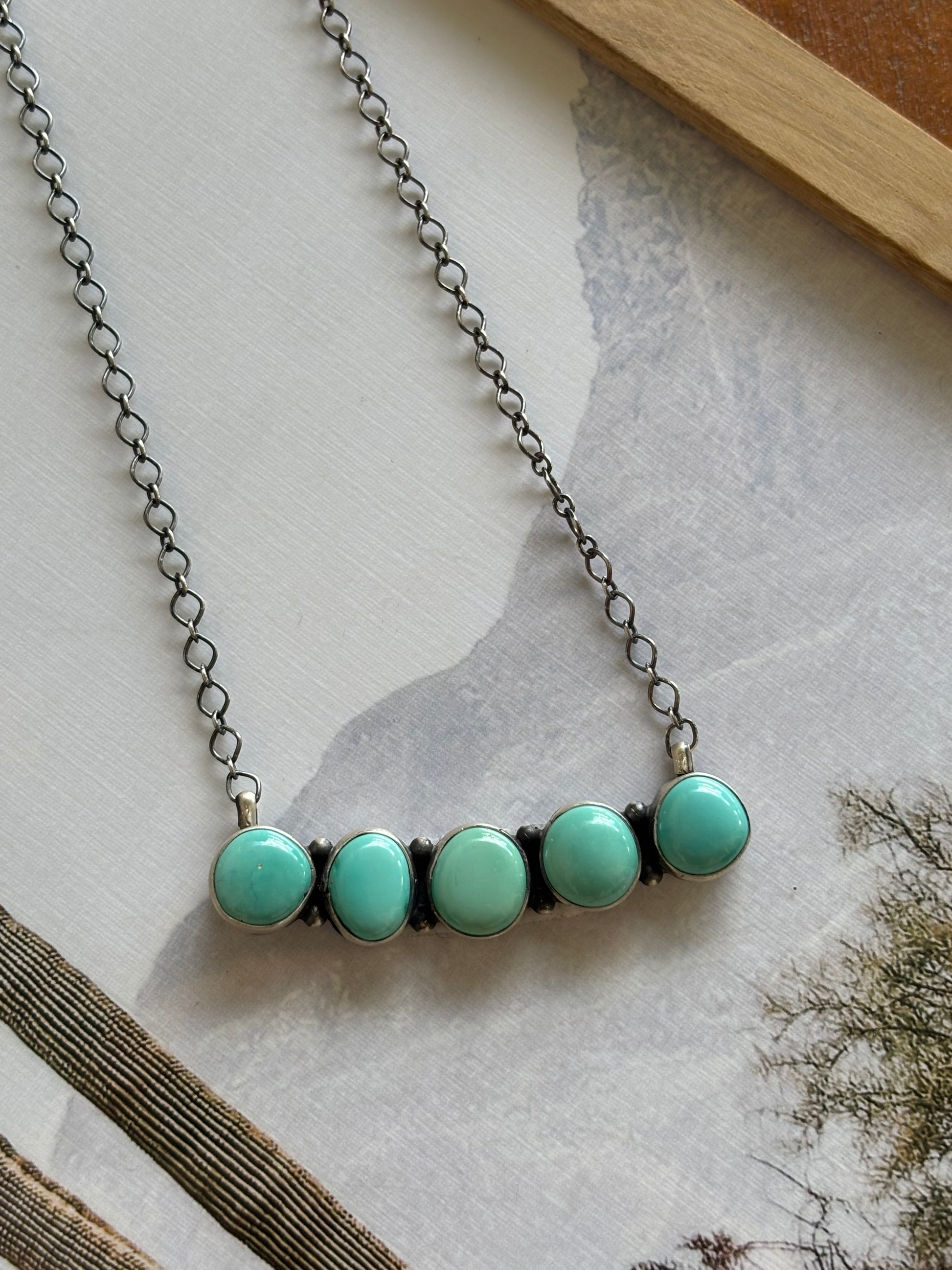Antionette Mart Kingman Bar Necklace