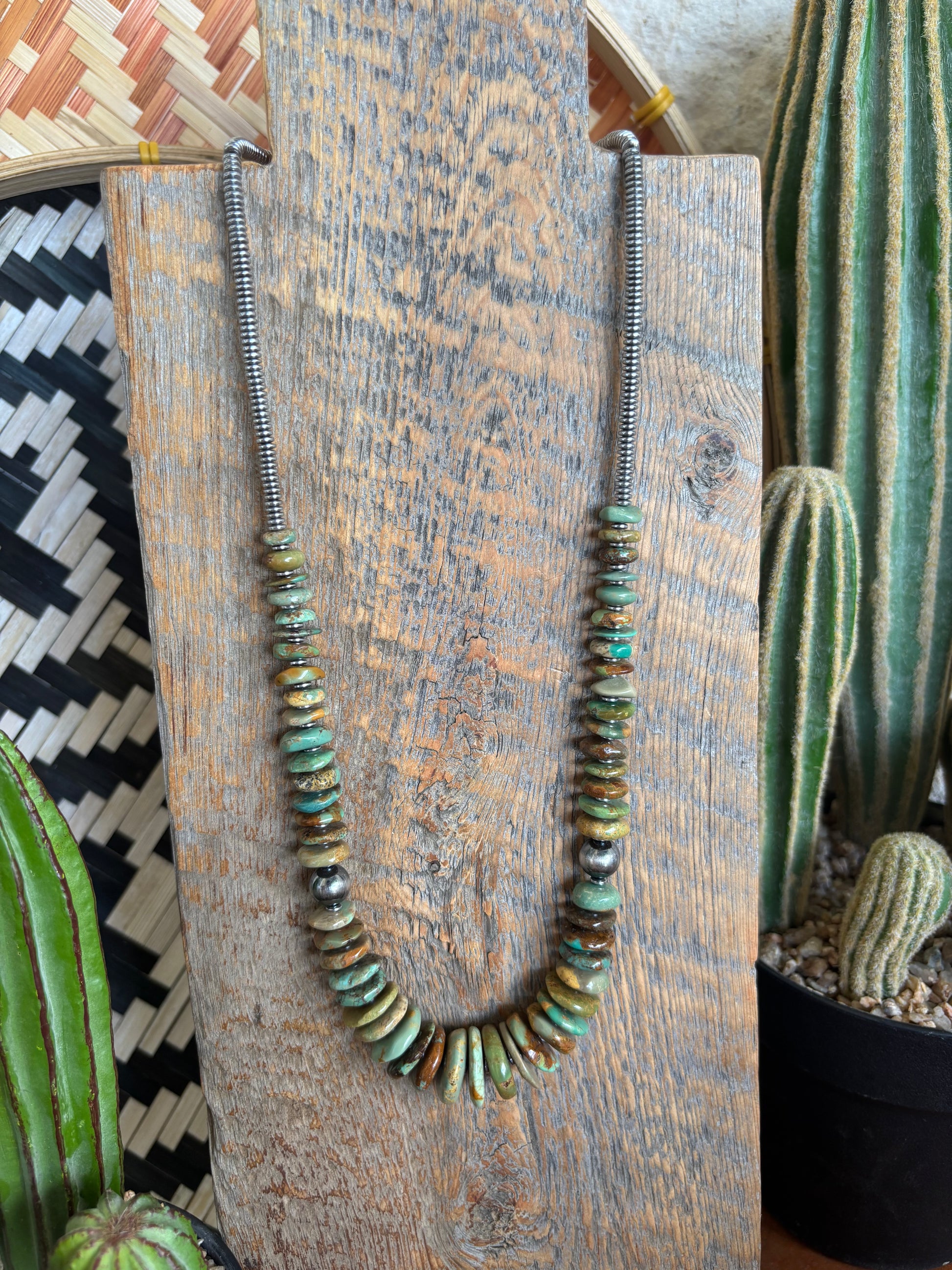 22 Inch Graduated Turquoise Necklace
