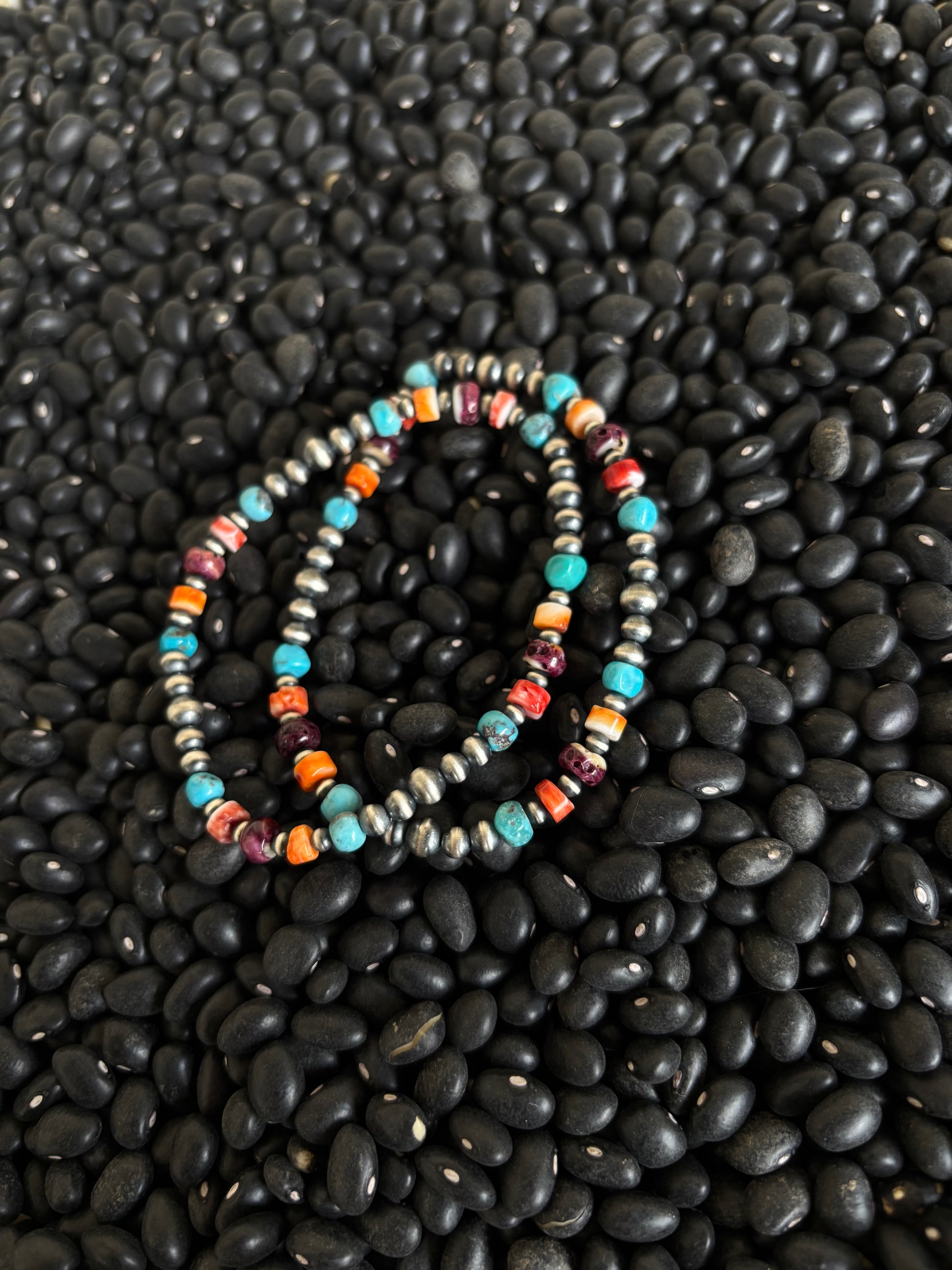 Multi Stone & Pearl Stretch Bracelet