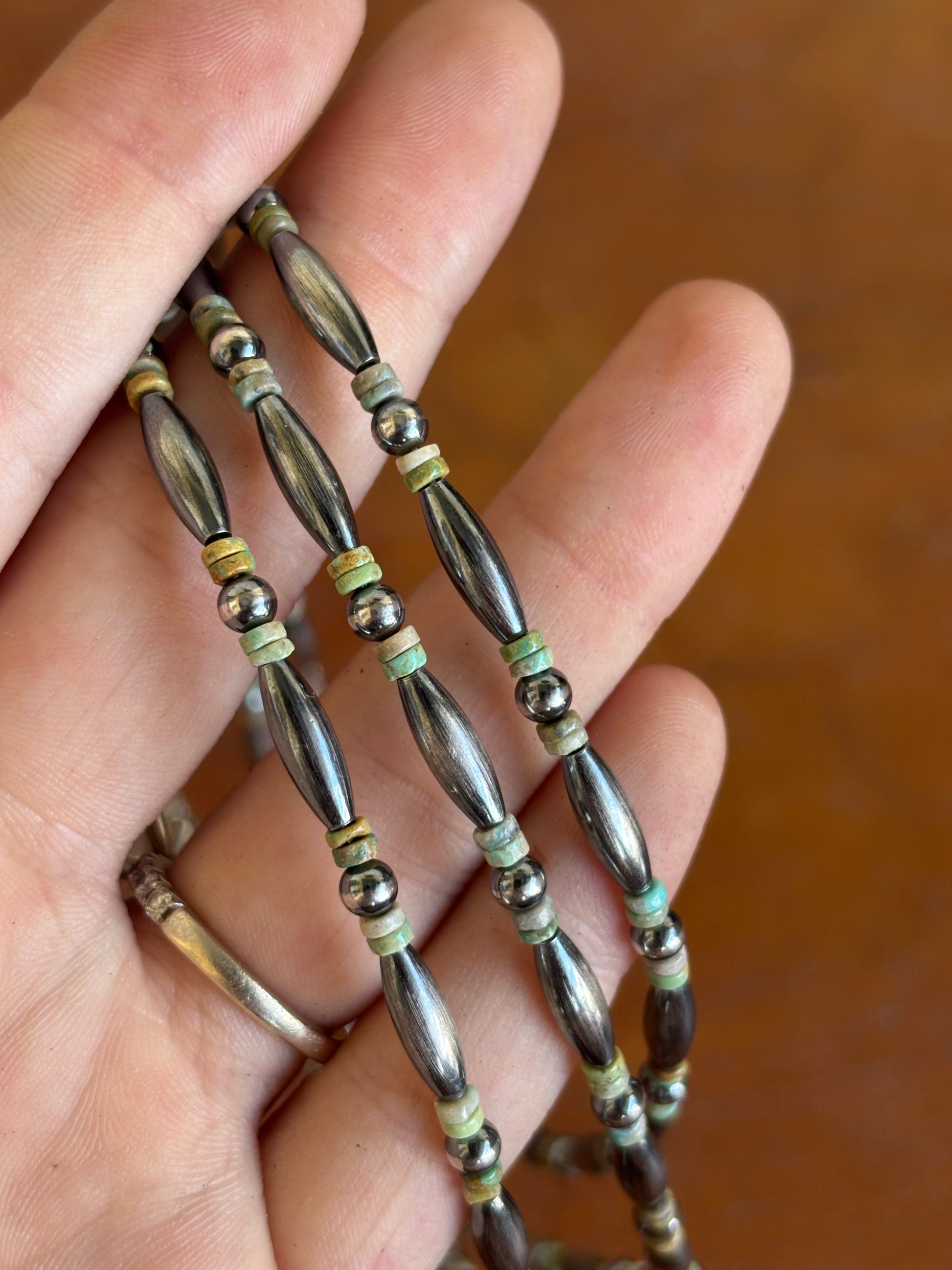 Turquoise & Torpedo Pearl Necklace