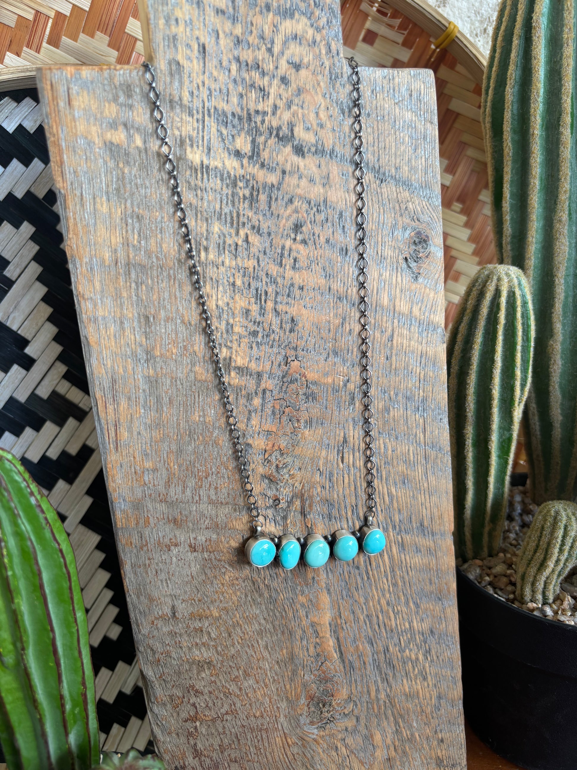 Antionette Mart Kingman Bar Necklace