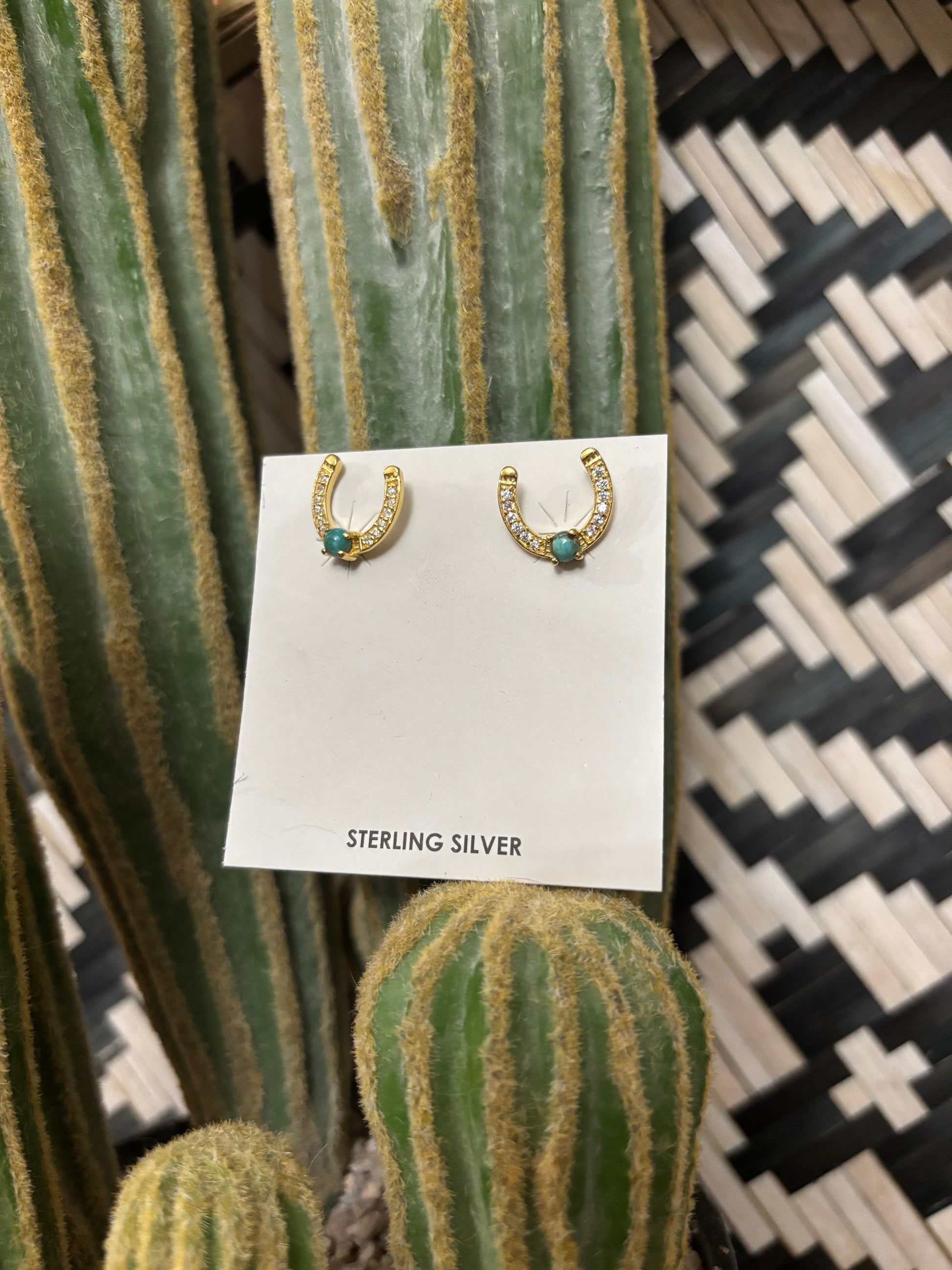 14K Gold Plated Horseshoe Studs