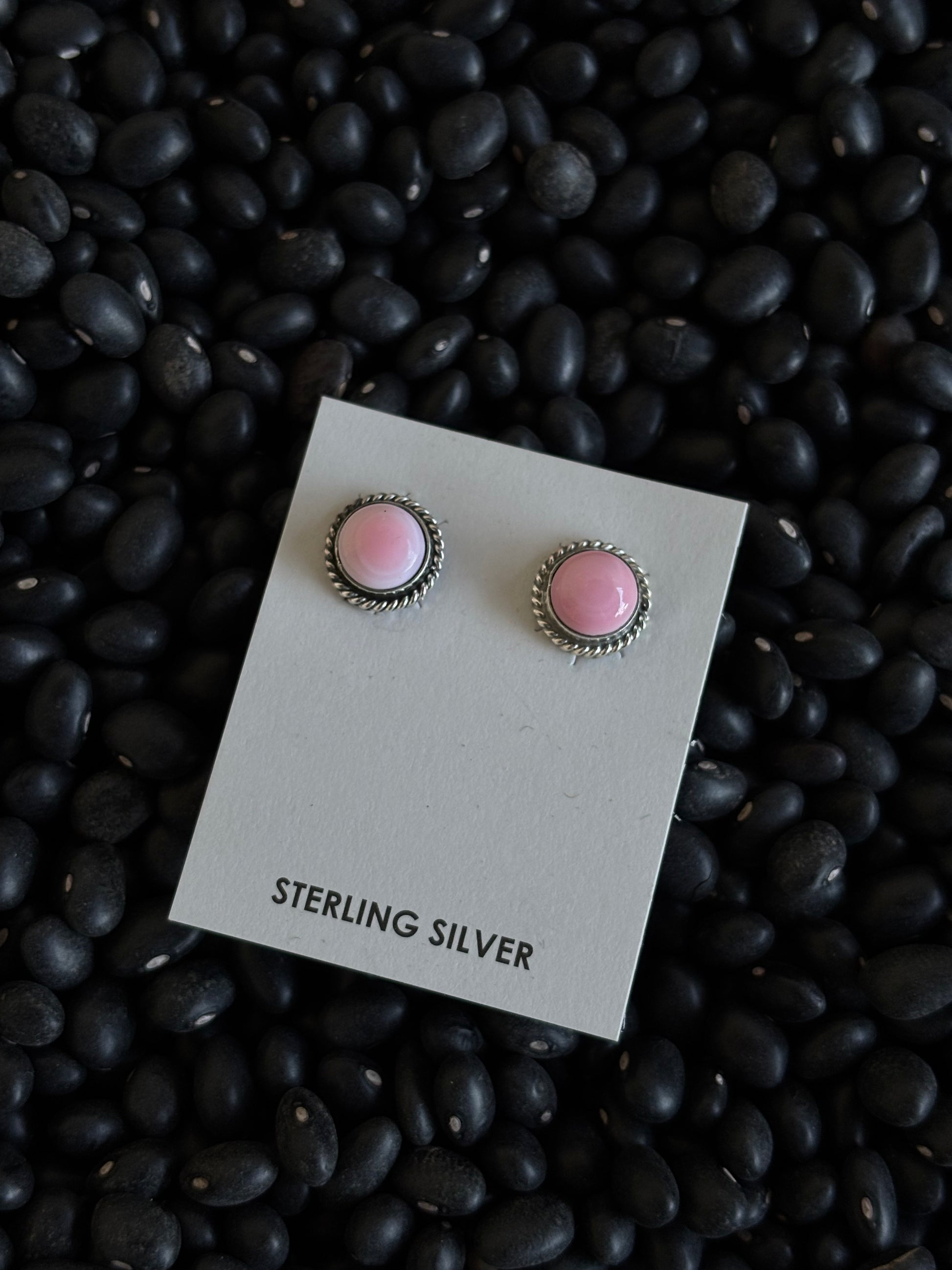 Esther White Pink Conch Studs