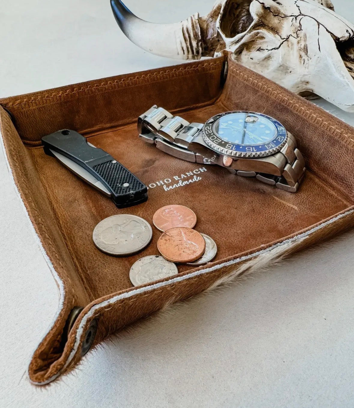The Cowhide Catchall Tray