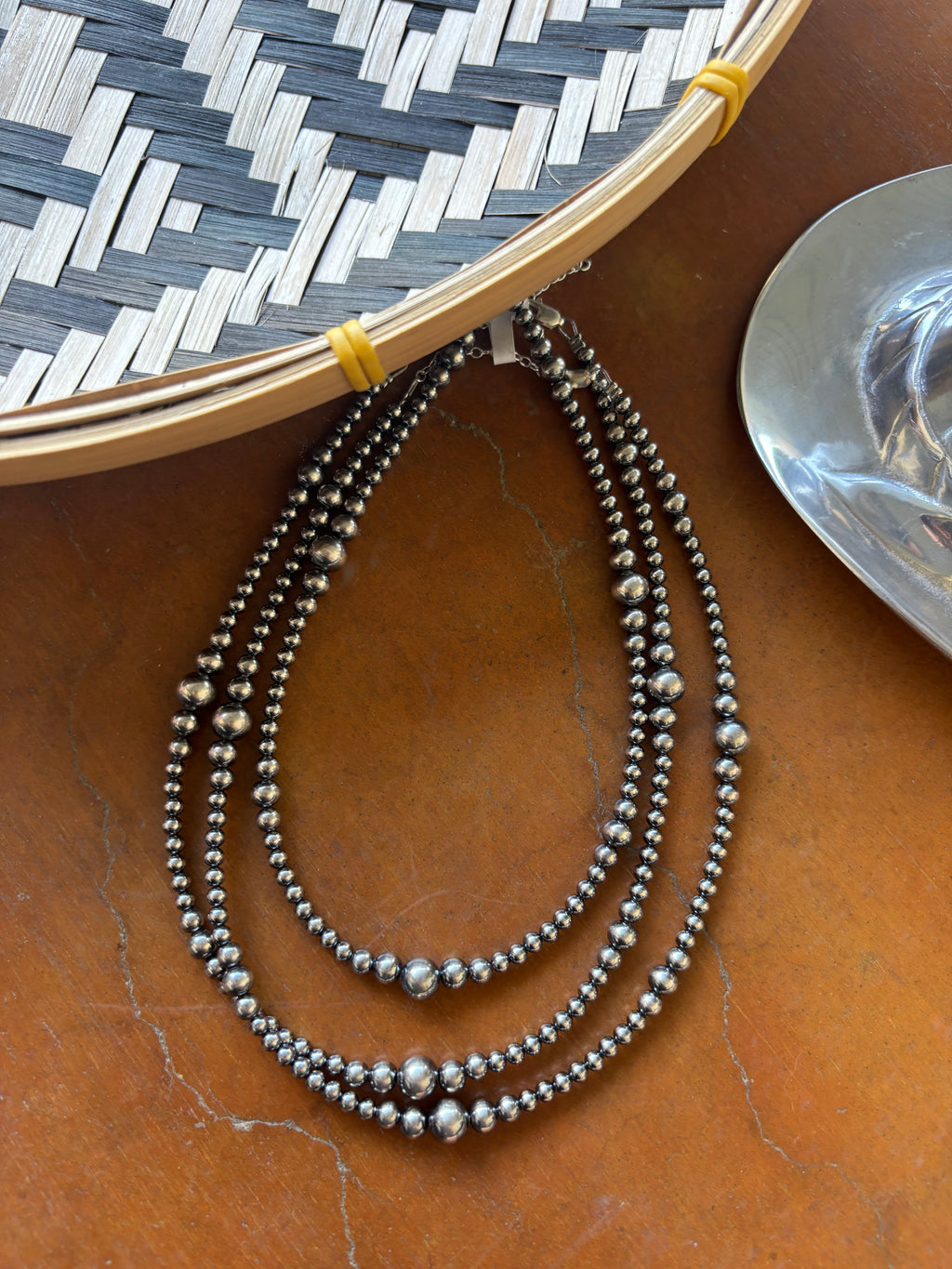 Graduated Sterling Silver Pearl Necklace