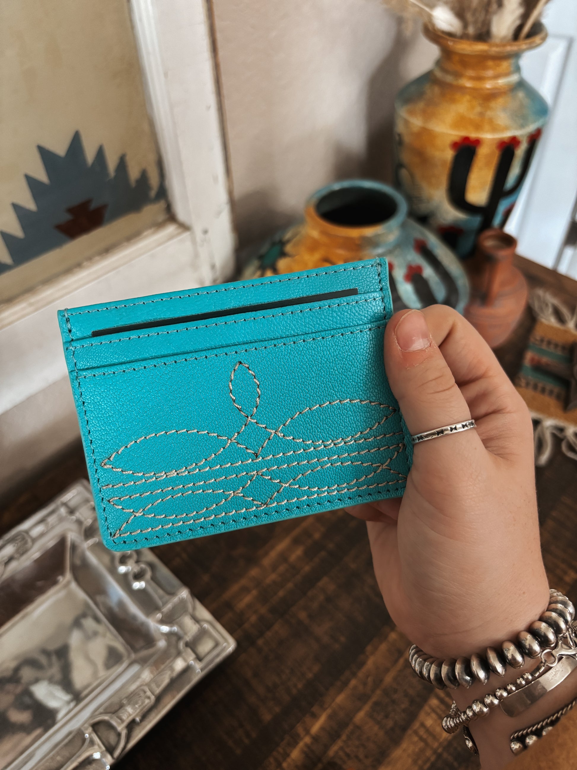 The Bootstitch Card Holder - TURQUOISE