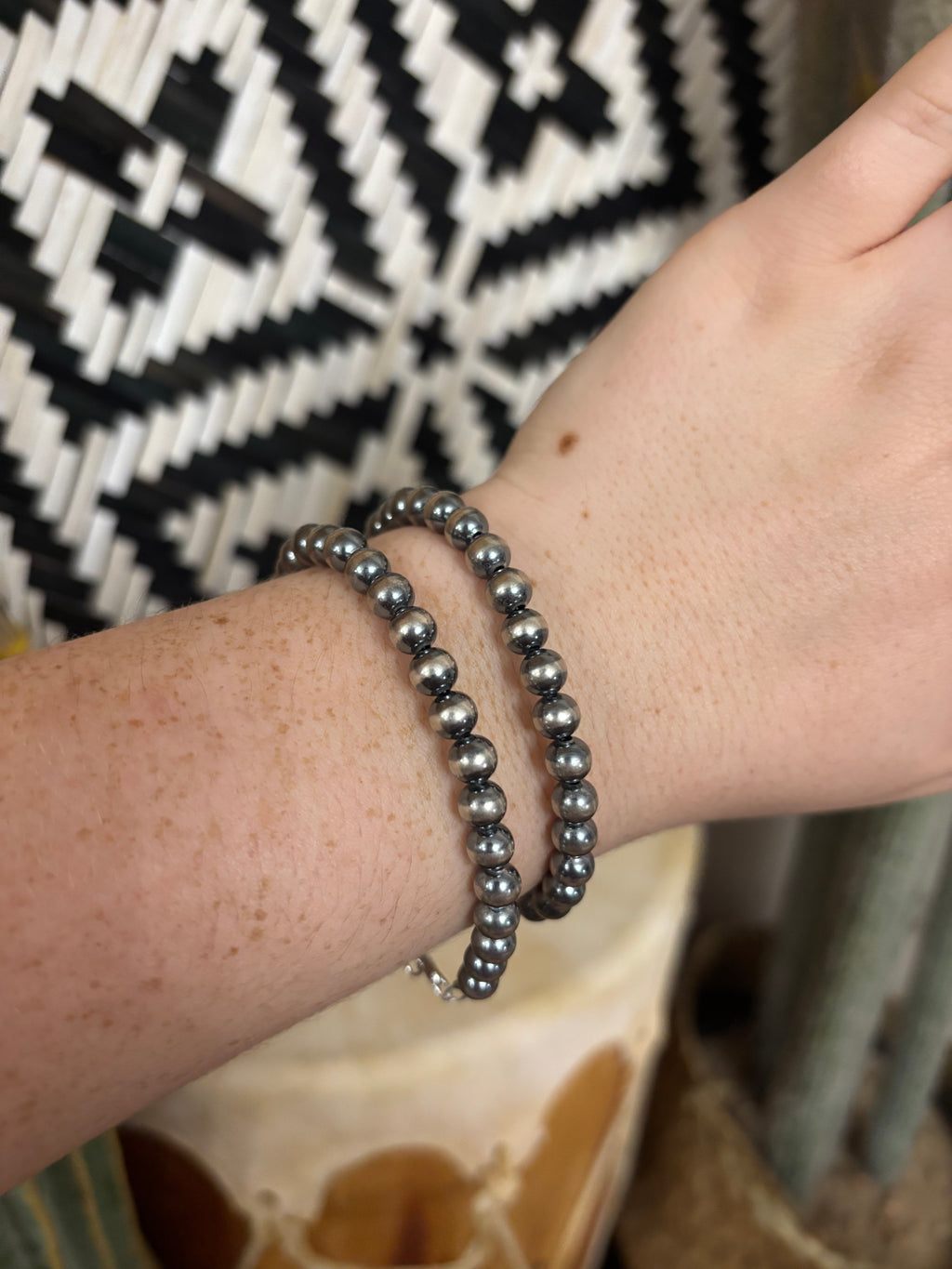 6 MM Sterling Silver Pearl Bracelet