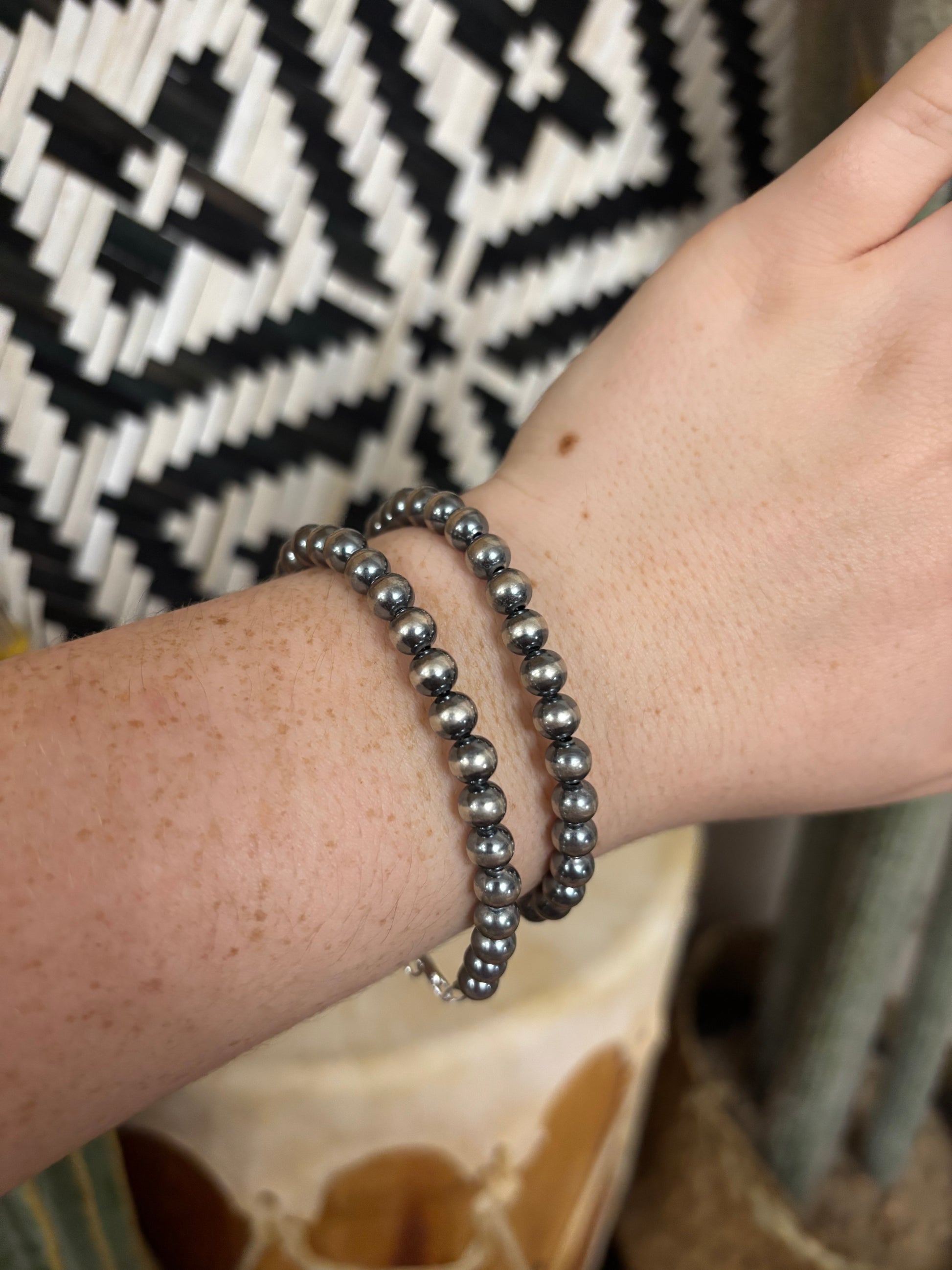 6 MM Sterling Silver Pearl Bracelet