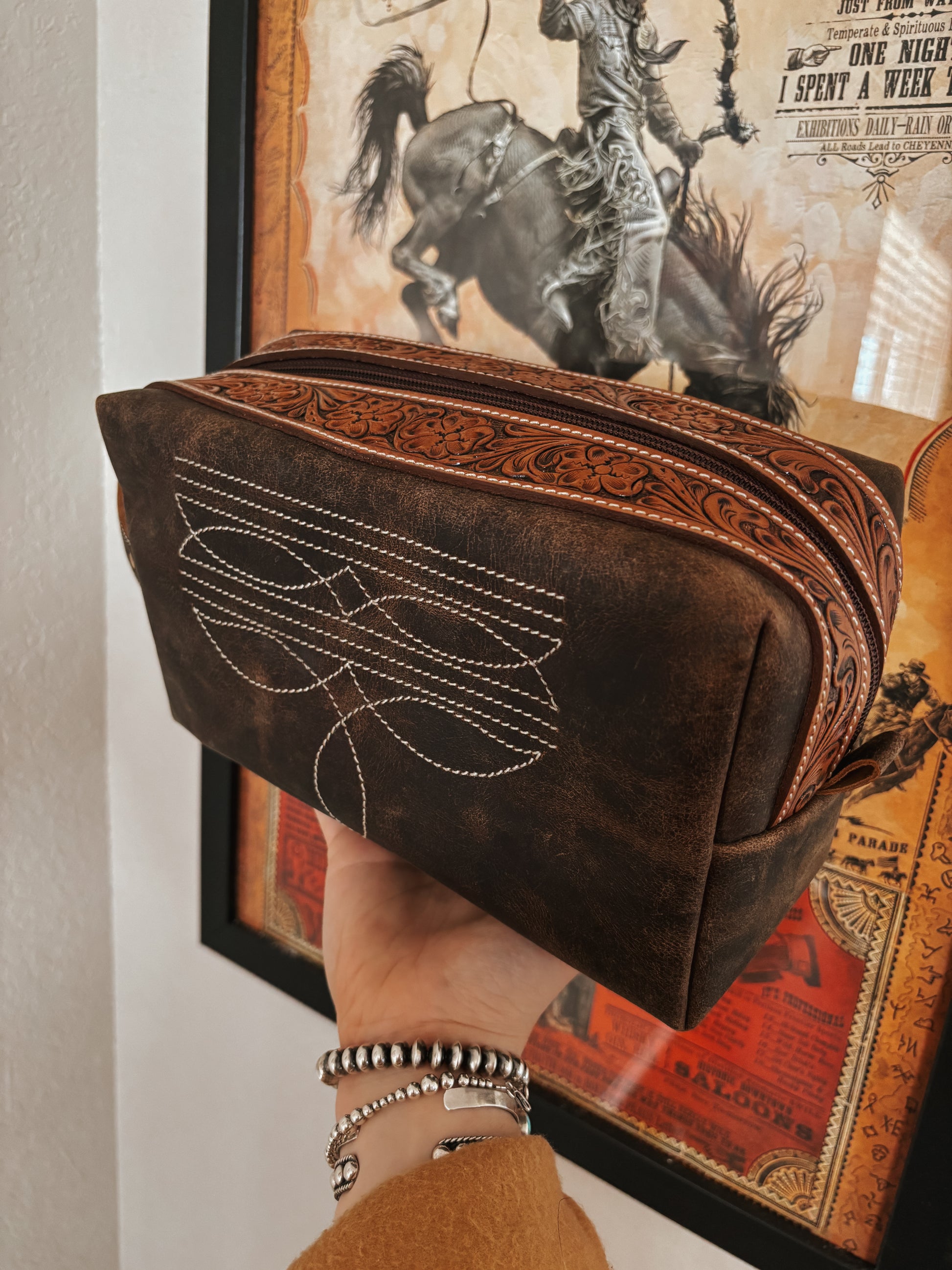 The Boot Stitch Toiletry Makeup Shave Bag