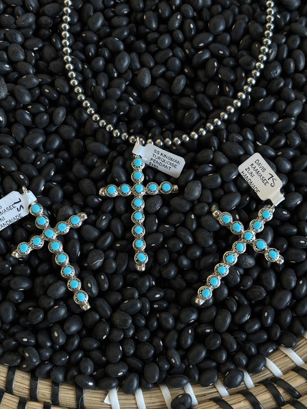 David Kaamasee Kingman Cross Pendant