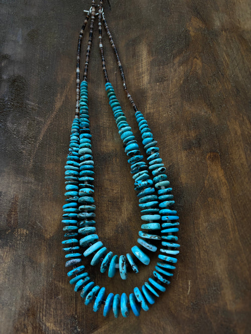 23” Shell & Turquoise Graduated Necklace