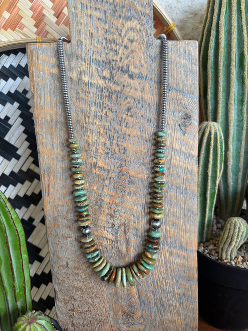 22 Inch Graduated Turquoise Necklace