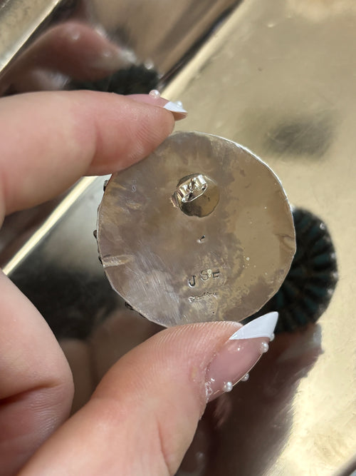 1 1/2 Inch Turquoise Cluster Earrings