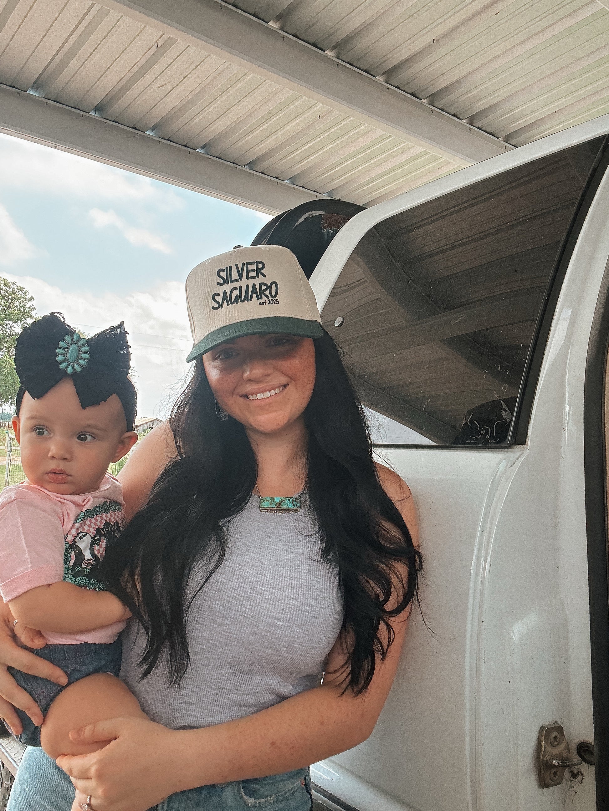 Silver Saguaro Trucker - Green & Natural