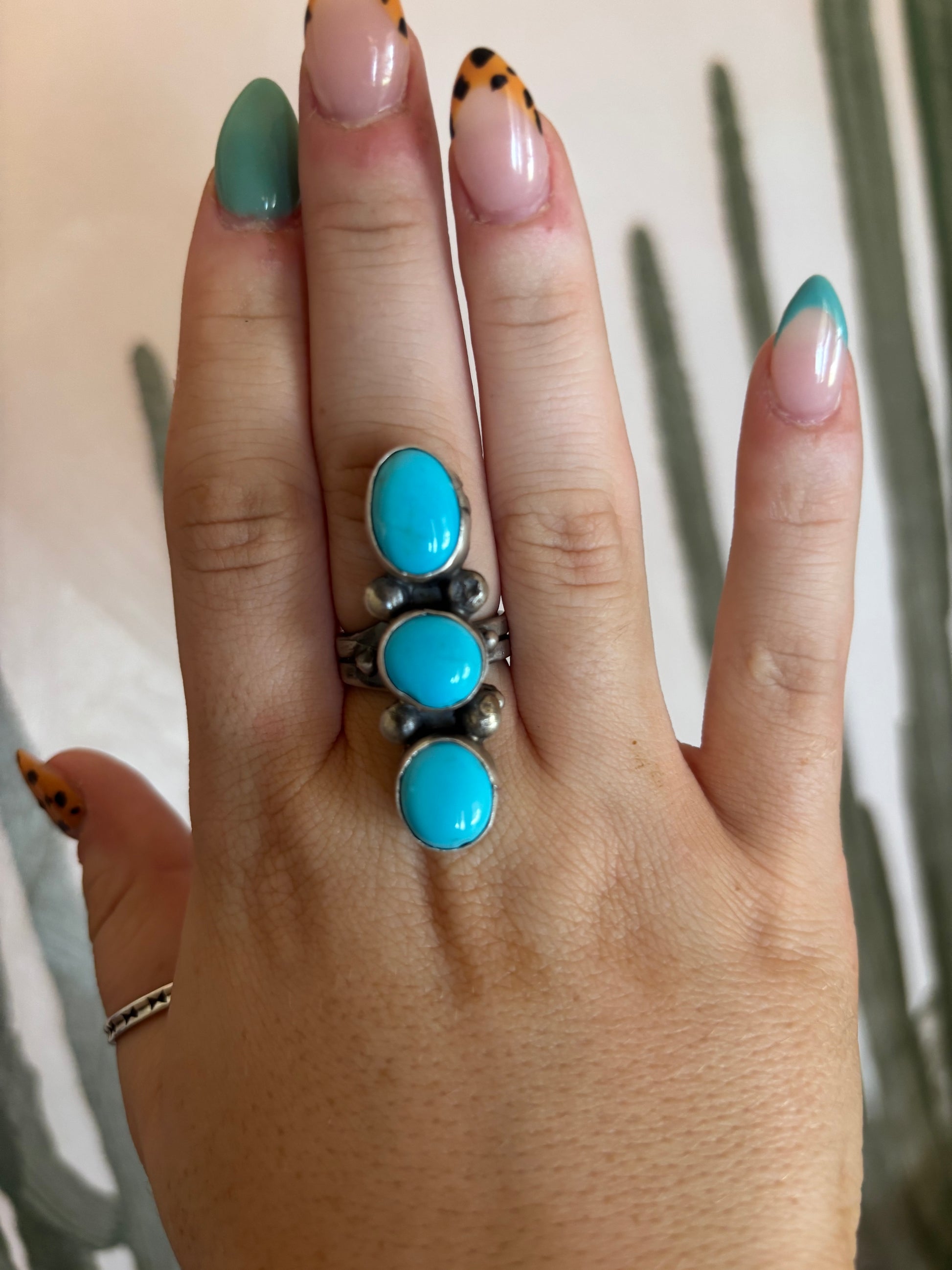 3 Stone Adjustable Kingman Ring