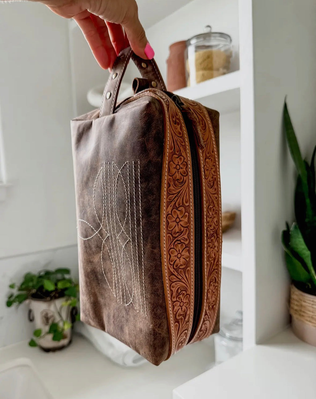 The Boot Stitch Toiletry Makeup Shave Bag