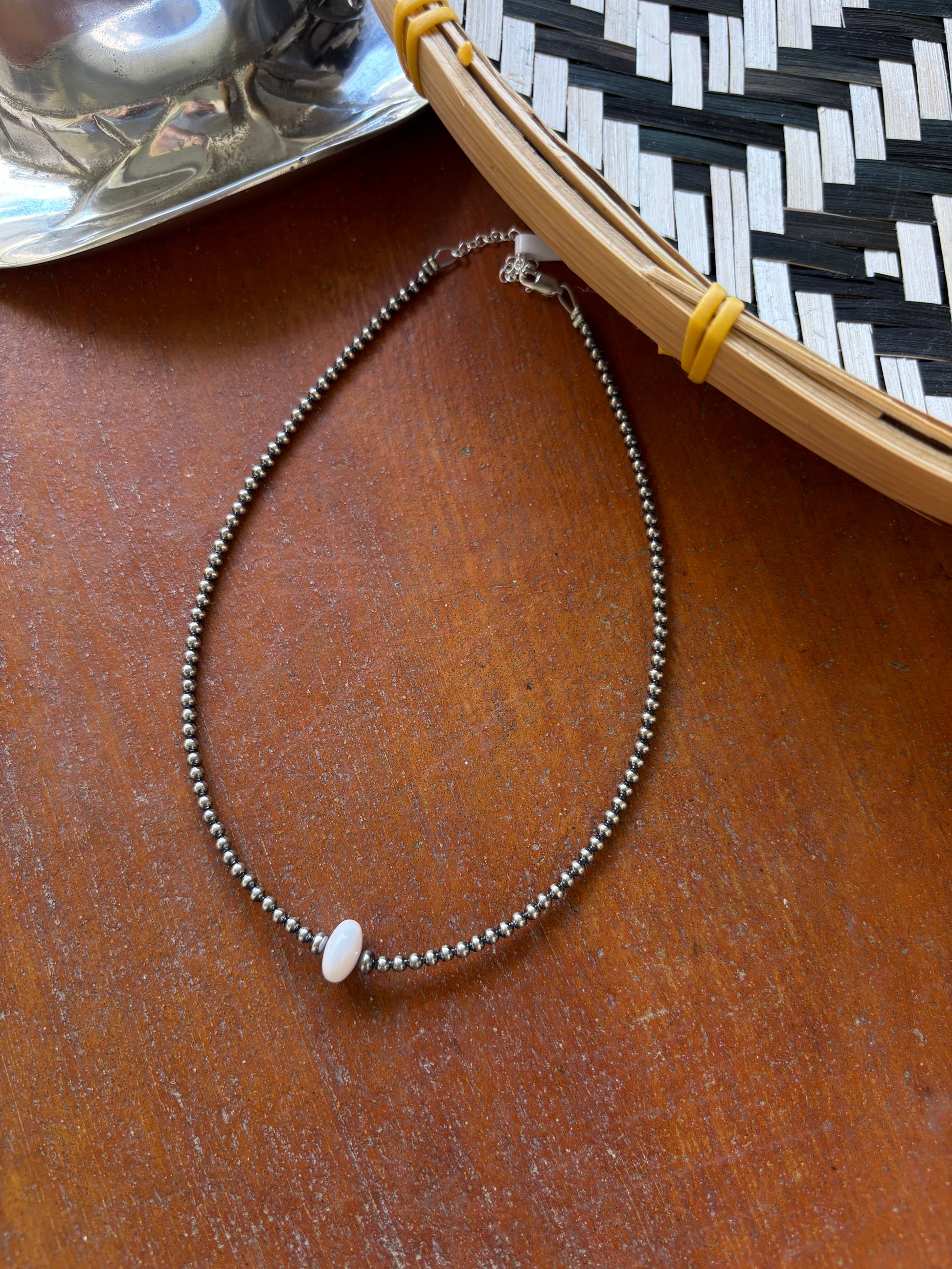 Pink Conch Sterling Pearl Choker