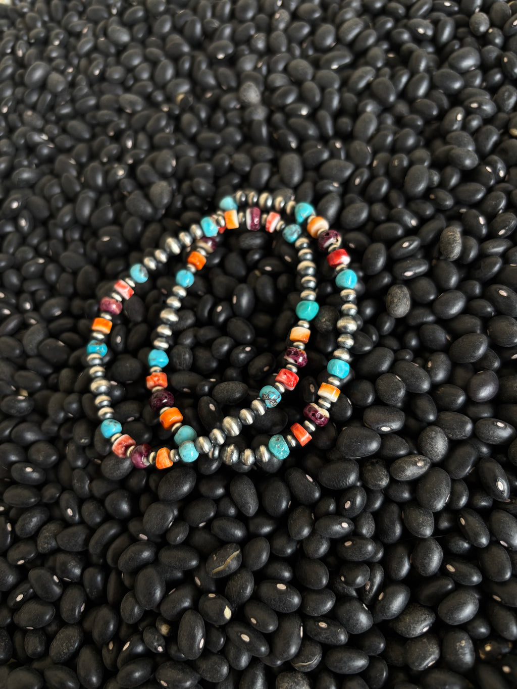 Multi Stone & Pearl Stretch Bracelet