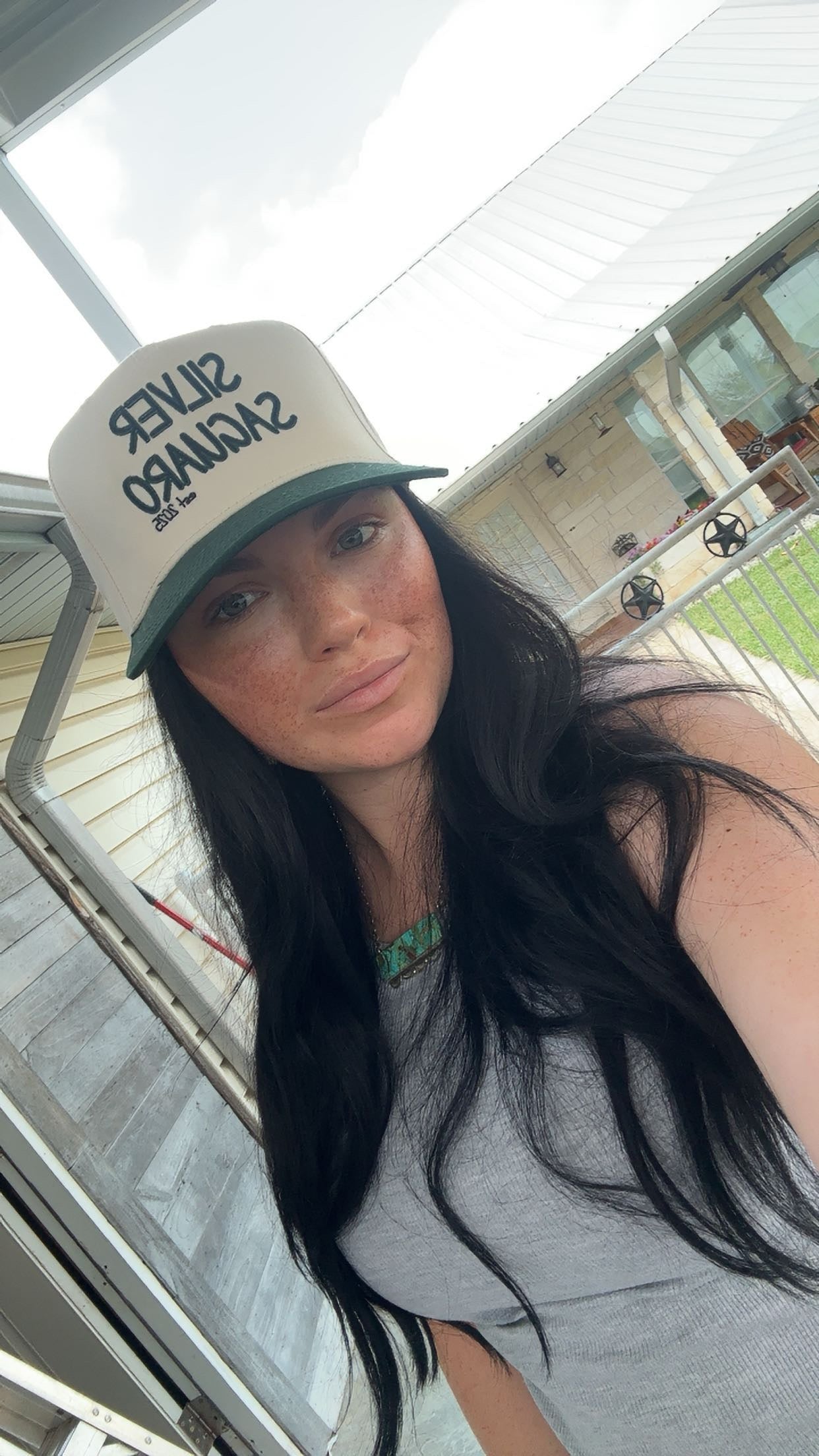 Silver Saguaro Trucker - Green & Natural