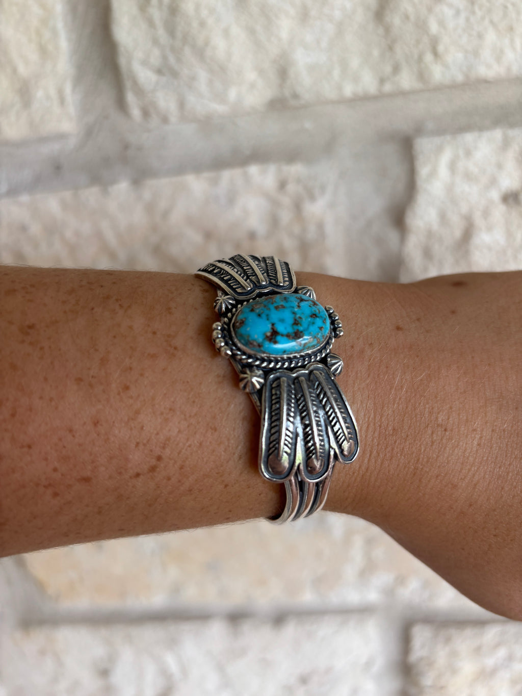 Daniel Benally Feather Cuff