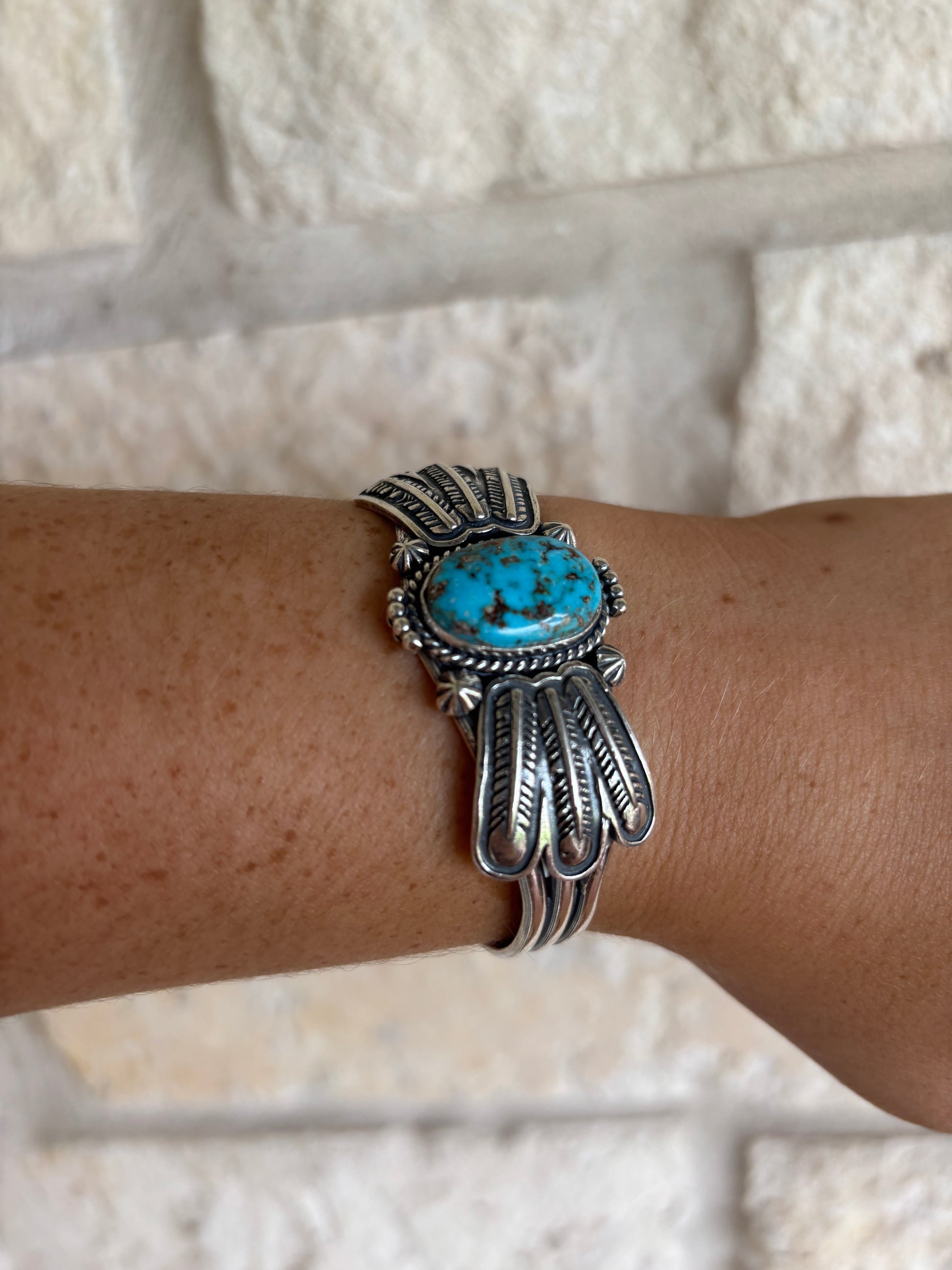 Daniel Benally Feather Cuff