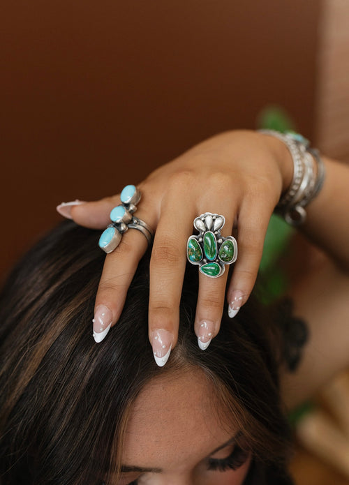 3 Stone Adjustable Kingman Ring
