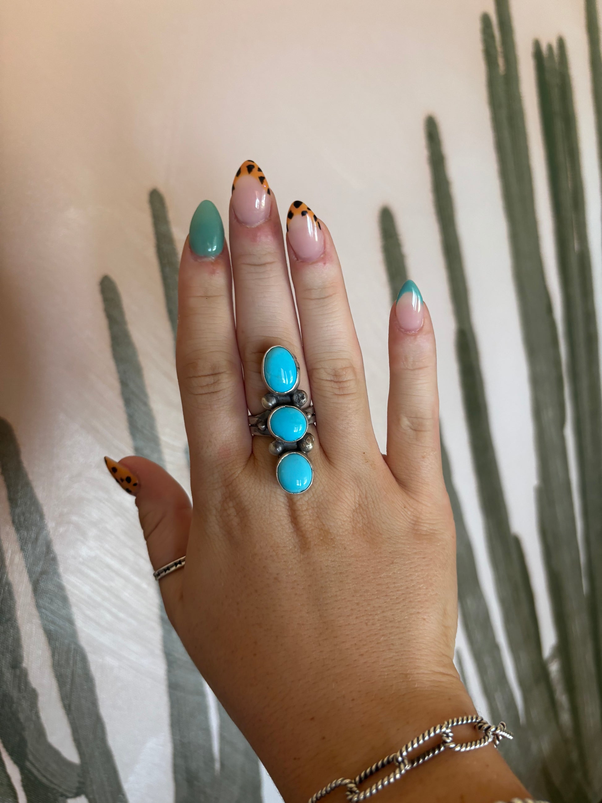 3 Stone Adjustable Kingman Ring