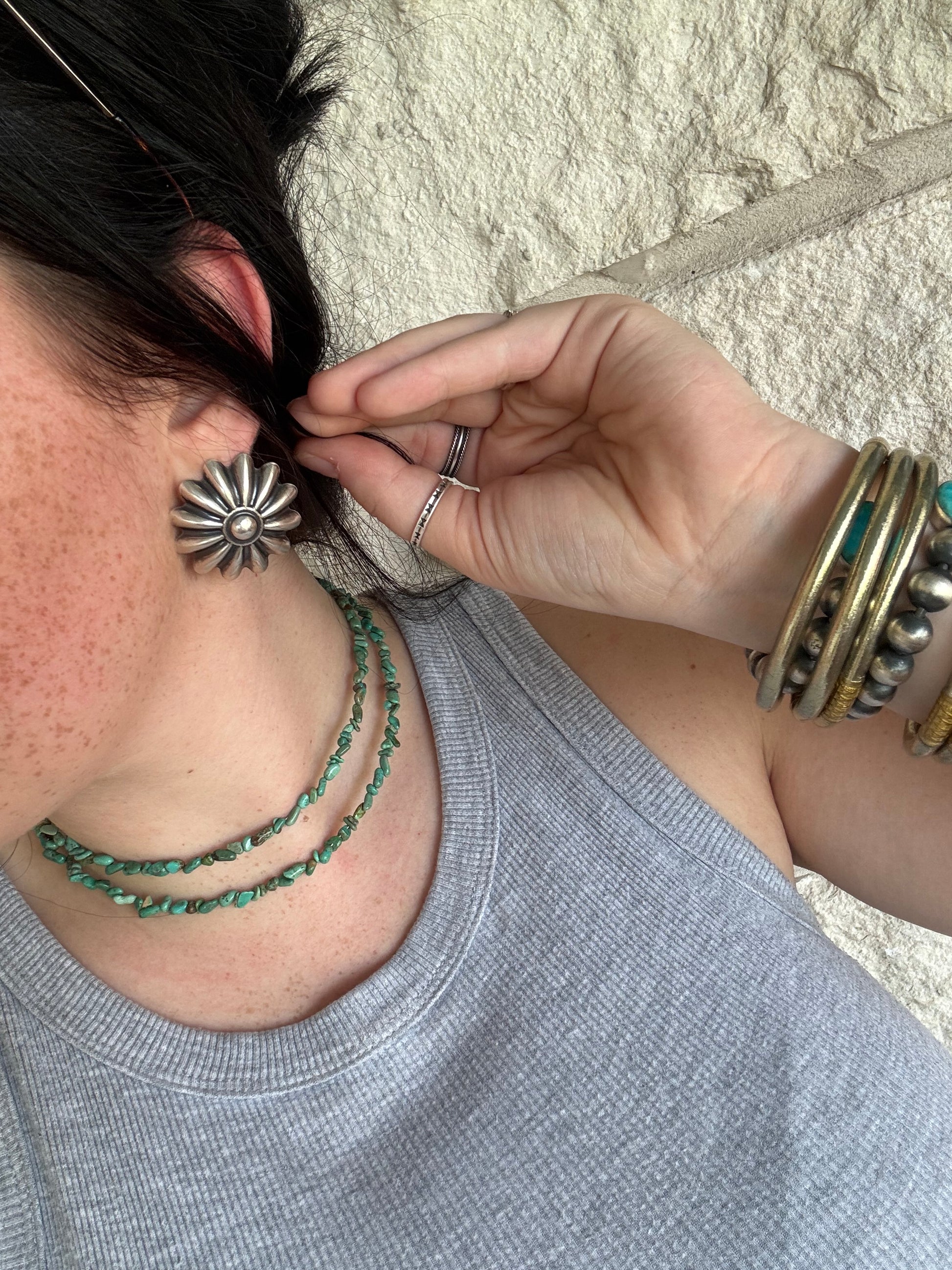 Green Nugget Turquoise Choker