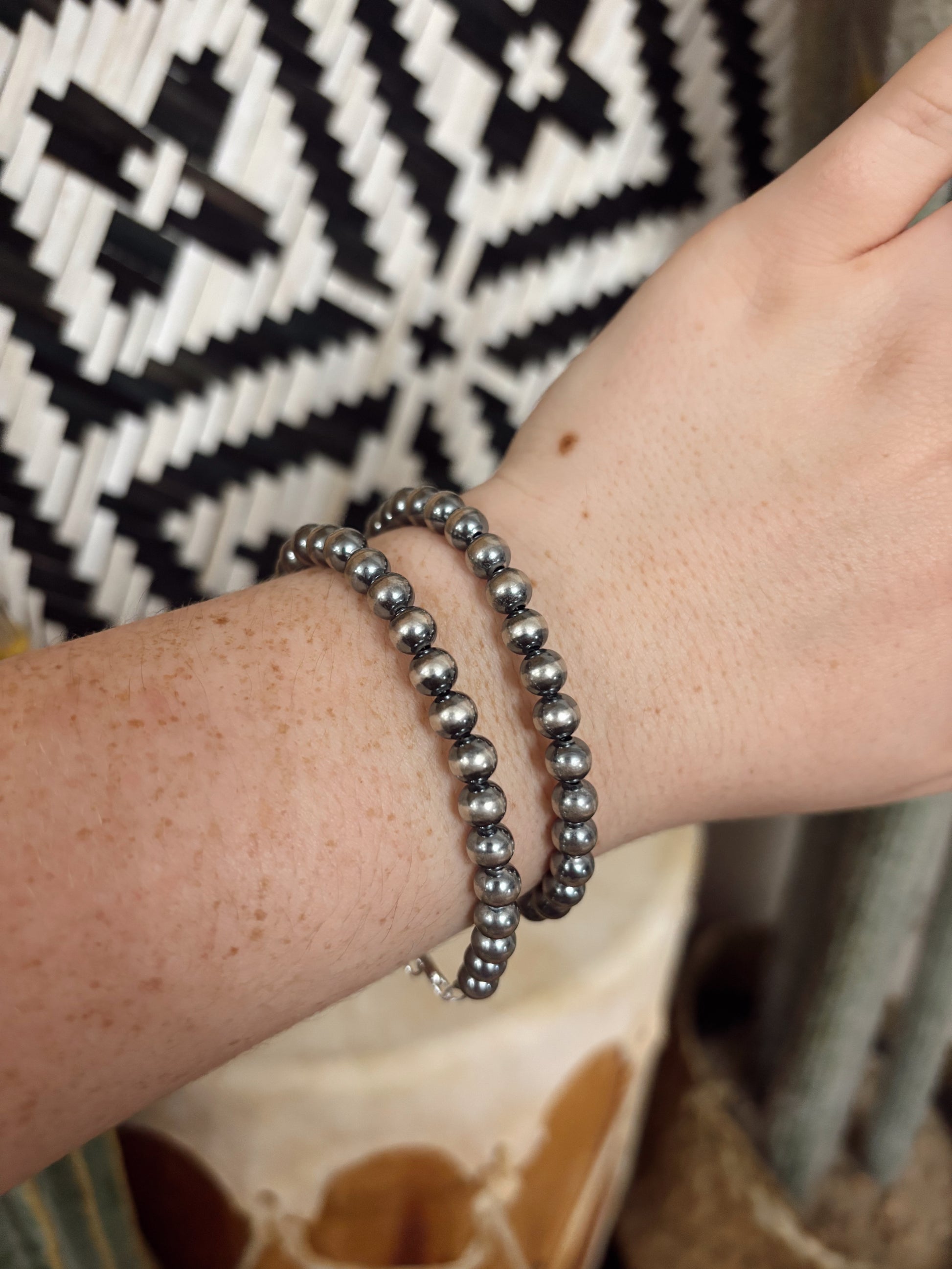 6 MM Sterling Silver Pearl Bracelet