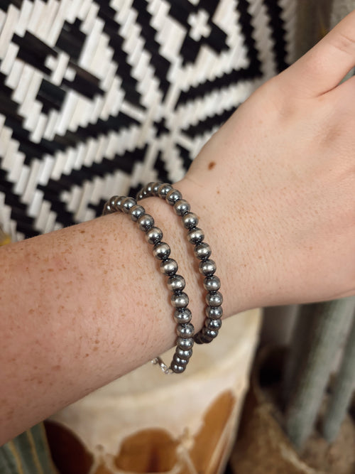 6 MM Sterling Silver Pearl Bracelet
