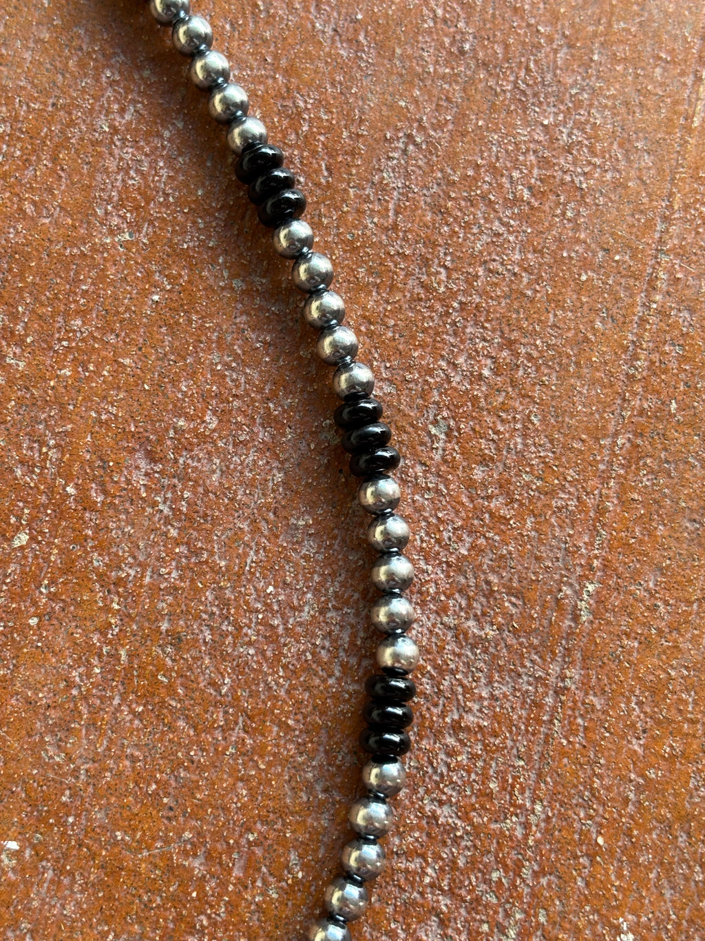18 Inch Sterling Pearls & Black Onyx Necklace
