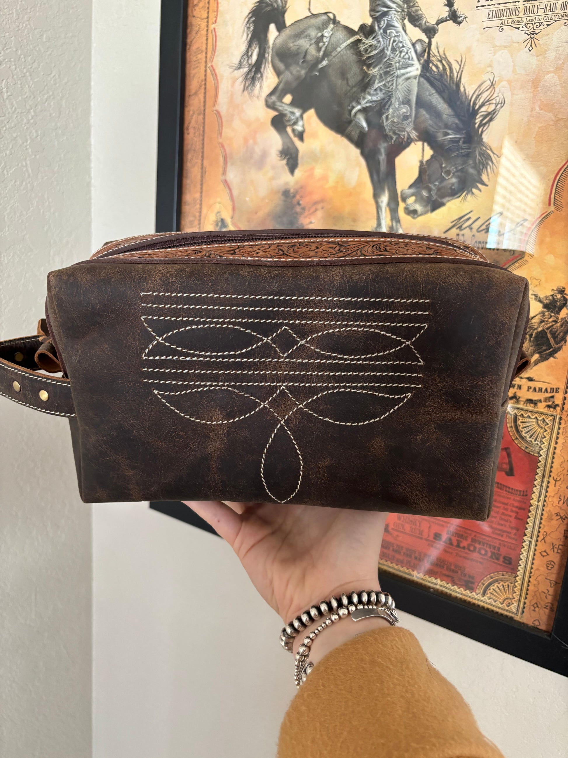 The Boot Stitch Toiletry Makeup Shave Bag