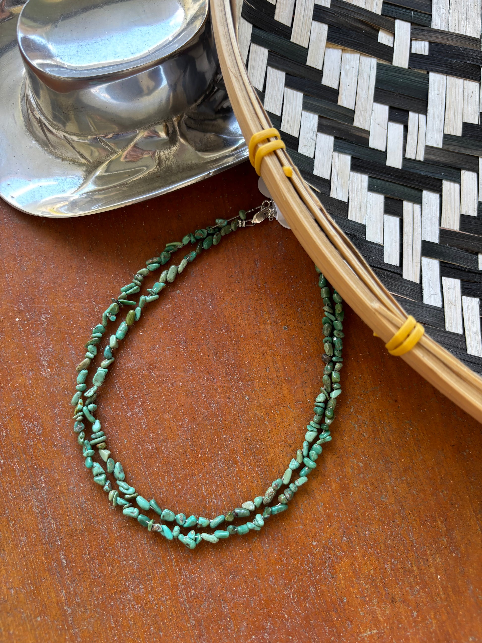 Green Nugget Turquoise Choker
